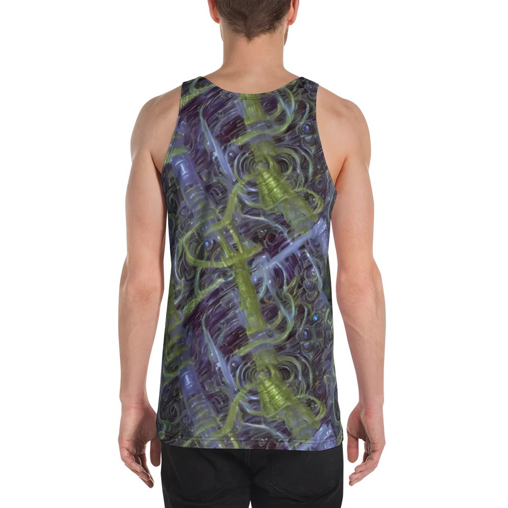 Neon Verdigris on Men's Tank Top — Back