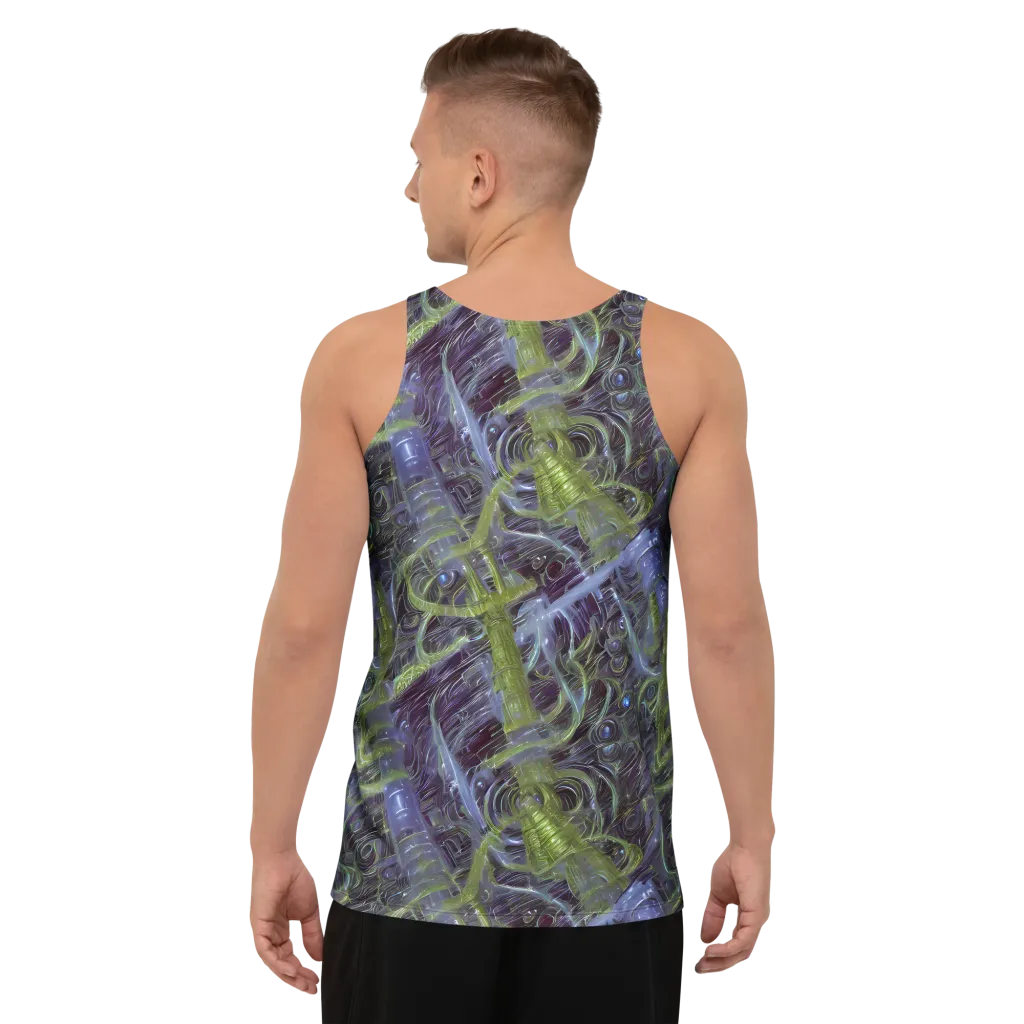 Neon Verdigris on Men's Tank Top — Back
