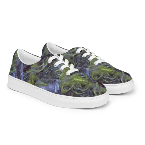 Neon Verdigris on a Men's Lace-Up Canvas Shoes