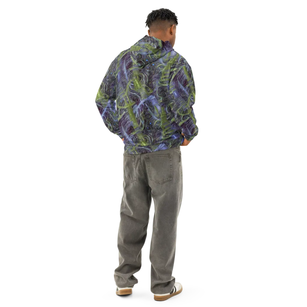 Neon Verdigris on Cotton Hoodie — Back