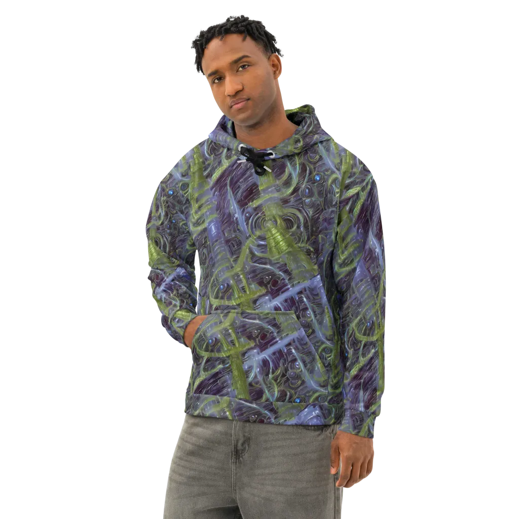 Neon Verdigris on Cotton Hoodie — Left Front