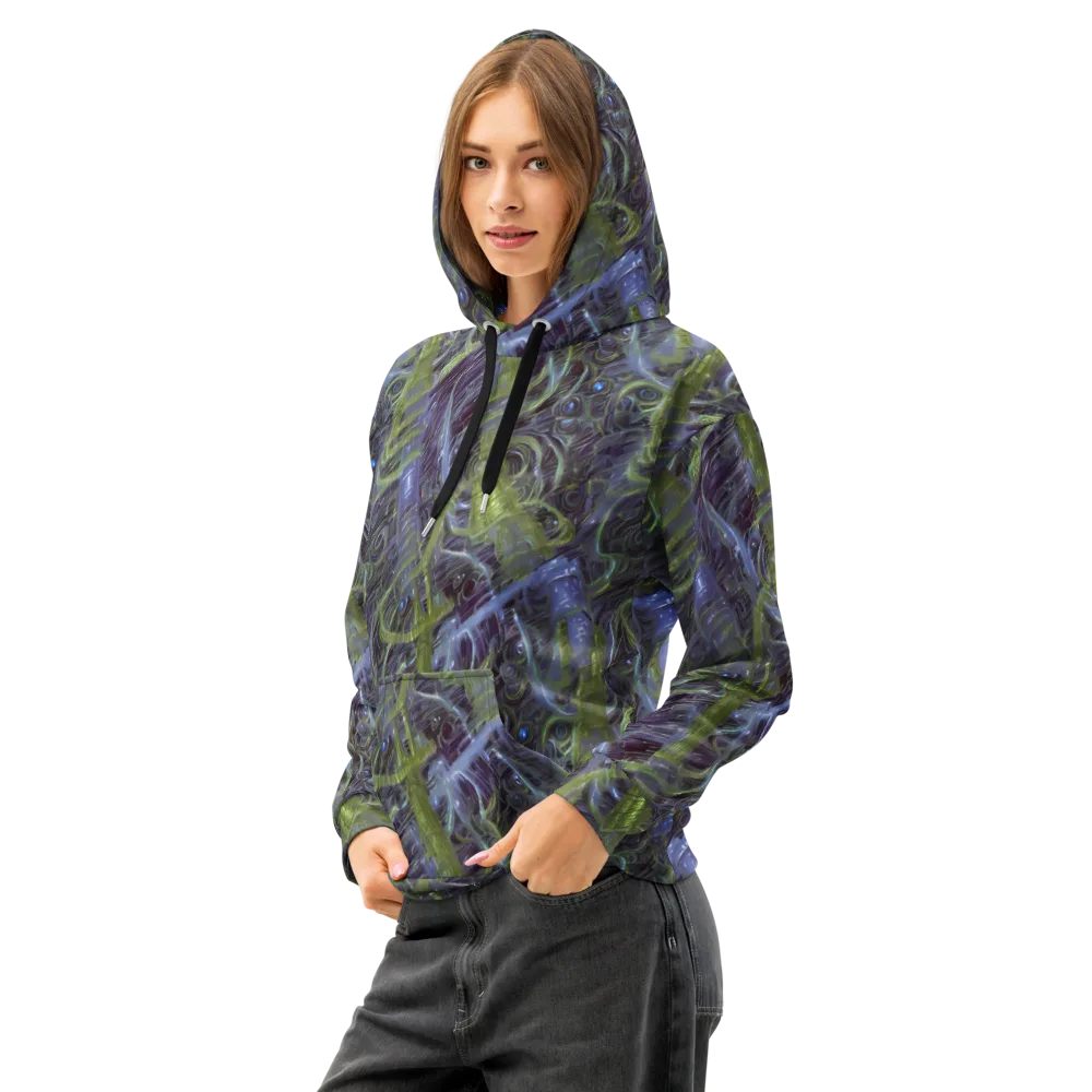 Neon Verdigris on Cotton Hoodie — Left Front