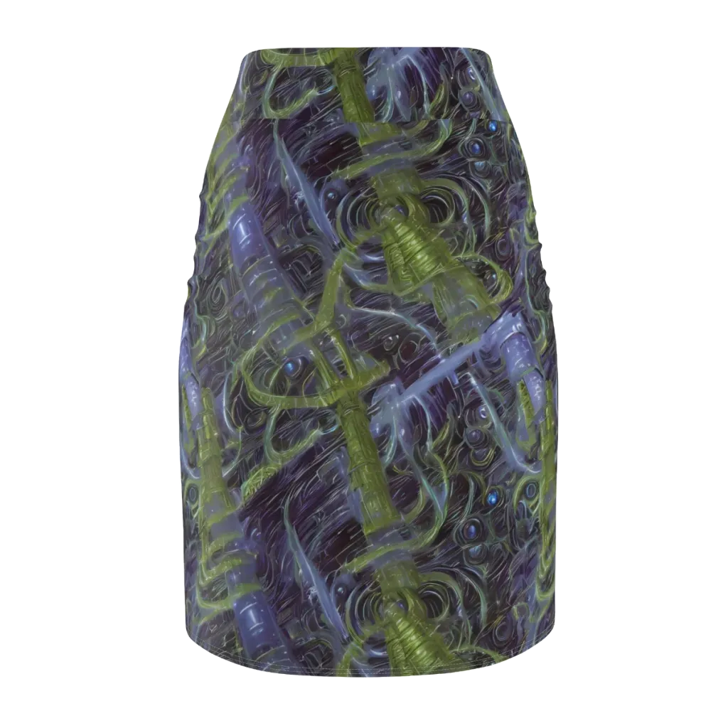 Neon Verdigris on Pencil Skirt — Back