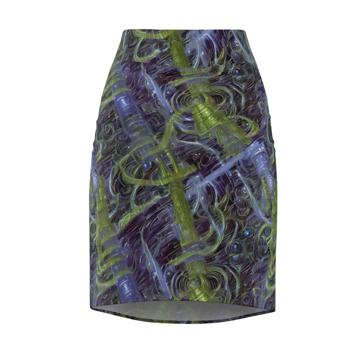 Neon Verdigris on Pencil Skirt — Front