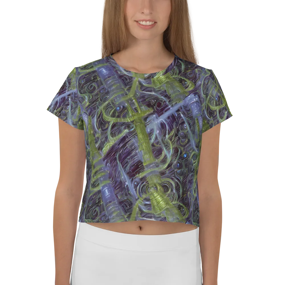Neon Verdigris on Crop Tee — Front