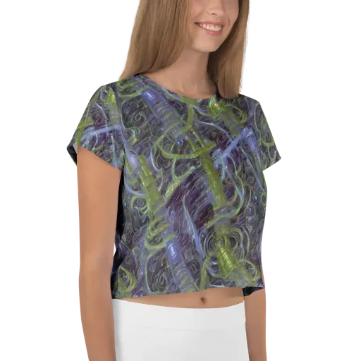 Neon Verdigris on a Crop Tee