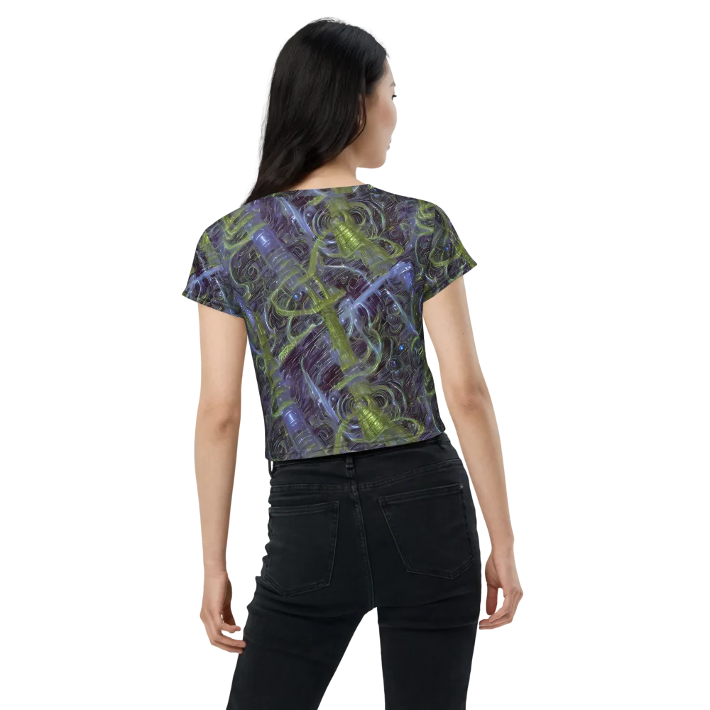 Neon Verdigris on Crop Tee — Back