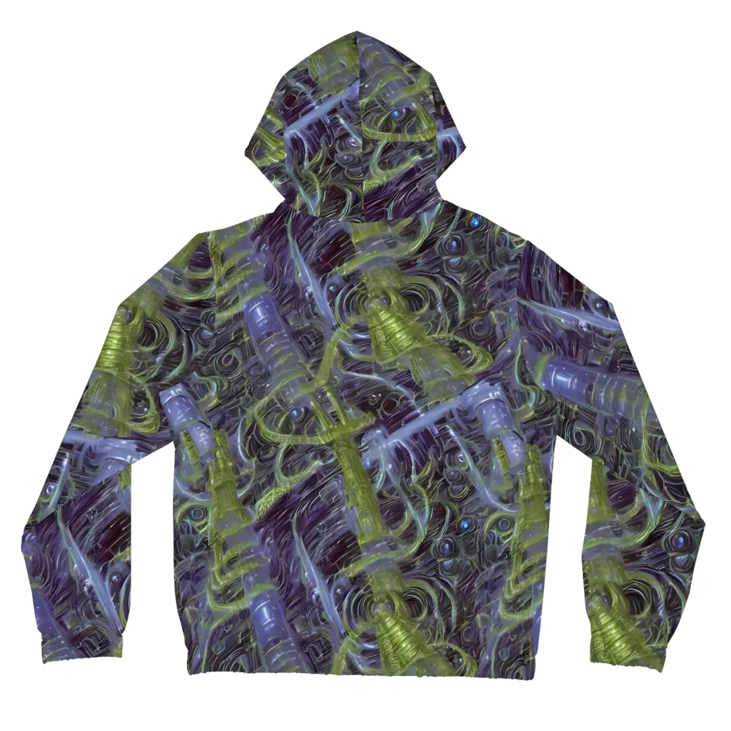 Neon Verdigris on Women's Full-Zip Hoodie — Back