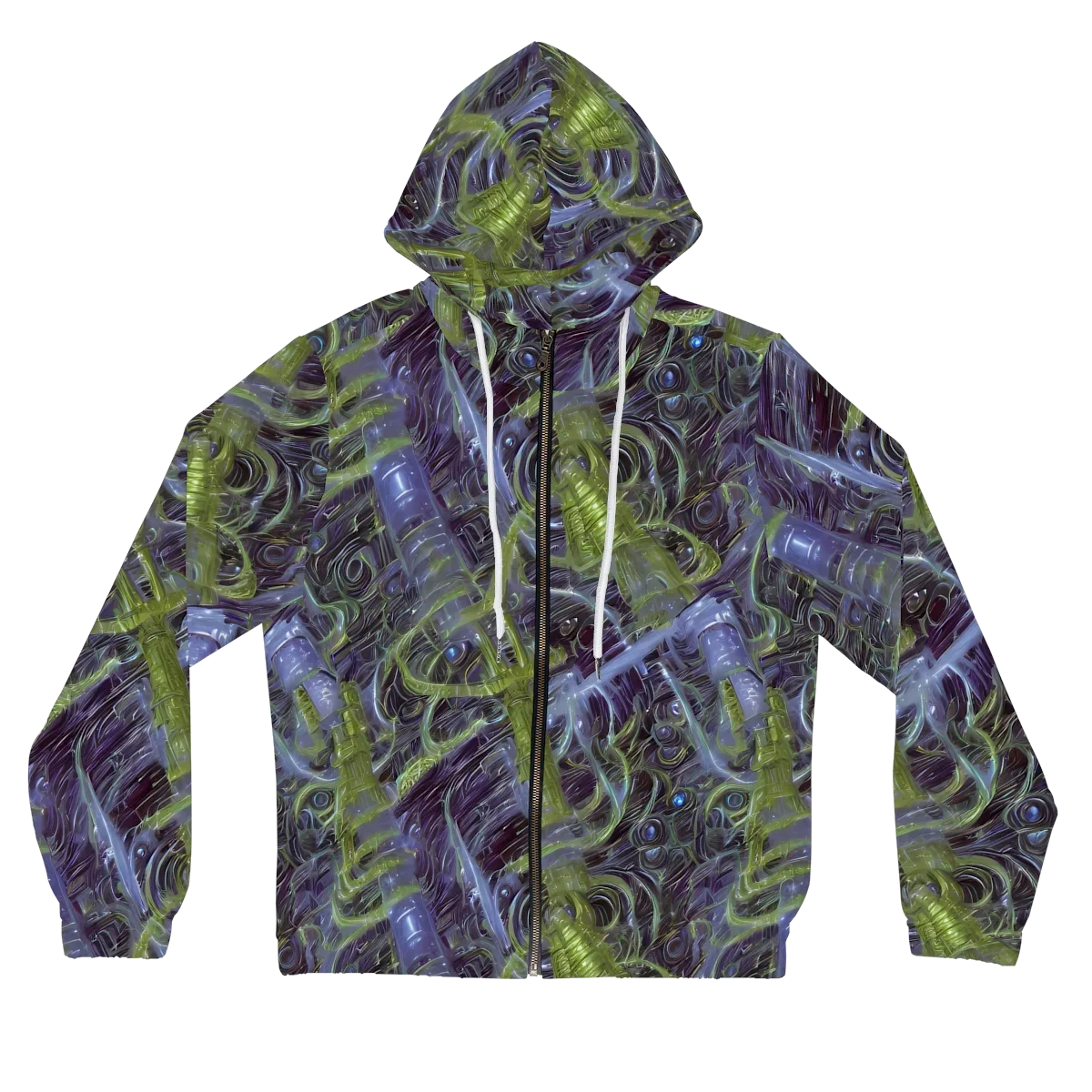 Neon Verdigris on Women's Full-Zip Hoodie — Front