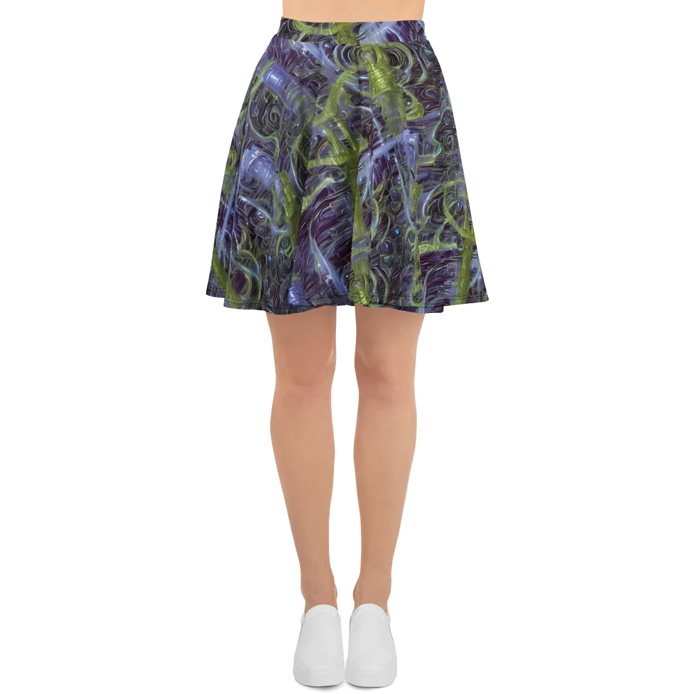 Neon Verdigris on Skater Skirt — Front