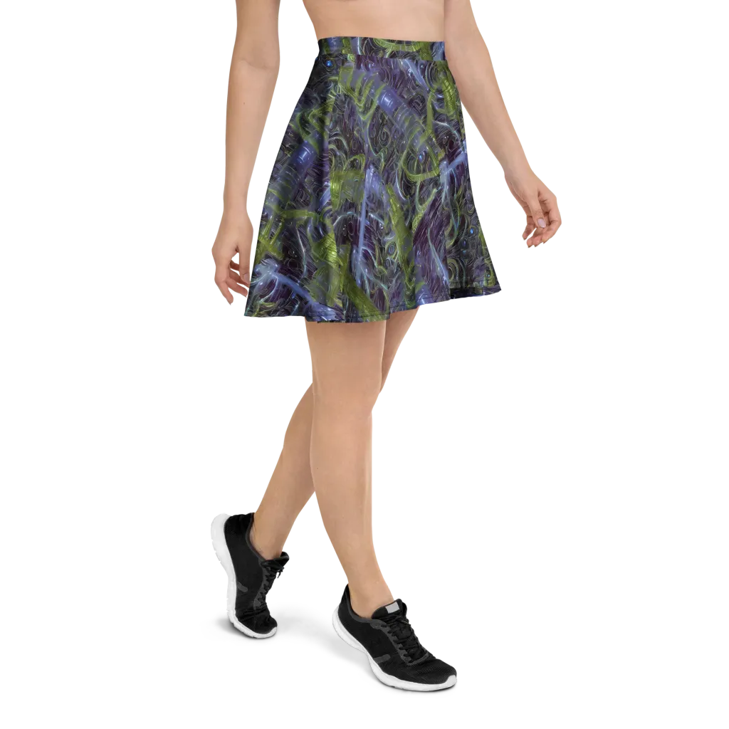 Neon Verdigris on Skater Skirt — Right