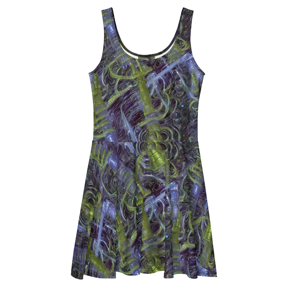 Neon Verdigris on Skater Dress — Front