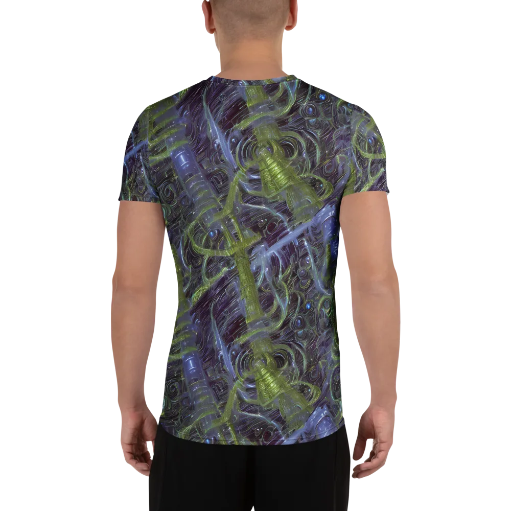 Neon Verdigris on Men's Athletic T-Shirt — Back
