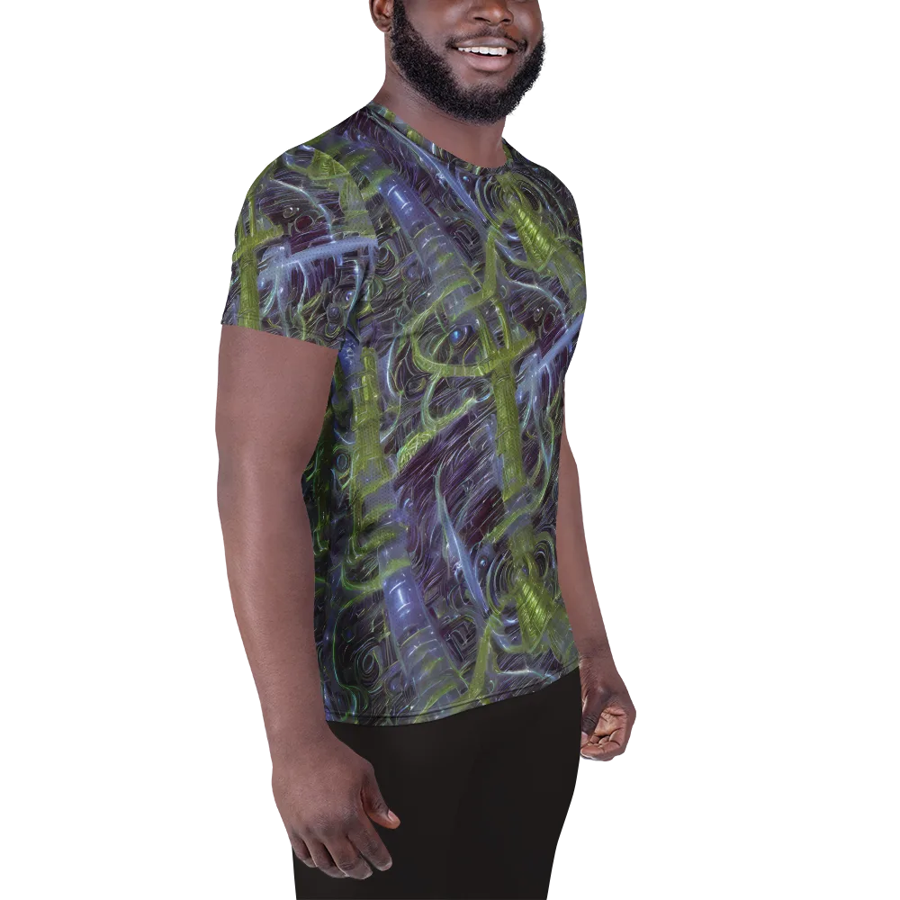 Neon Verdigris on Men's Athletic T-Shirt — Right