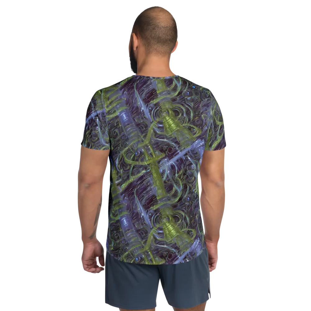 Neon Verdigris on Men's Athletic T-Shirt — Back