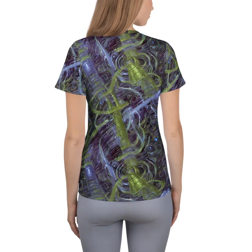 Neon Verdigris on Women's Athletic T-Shirt — Back
