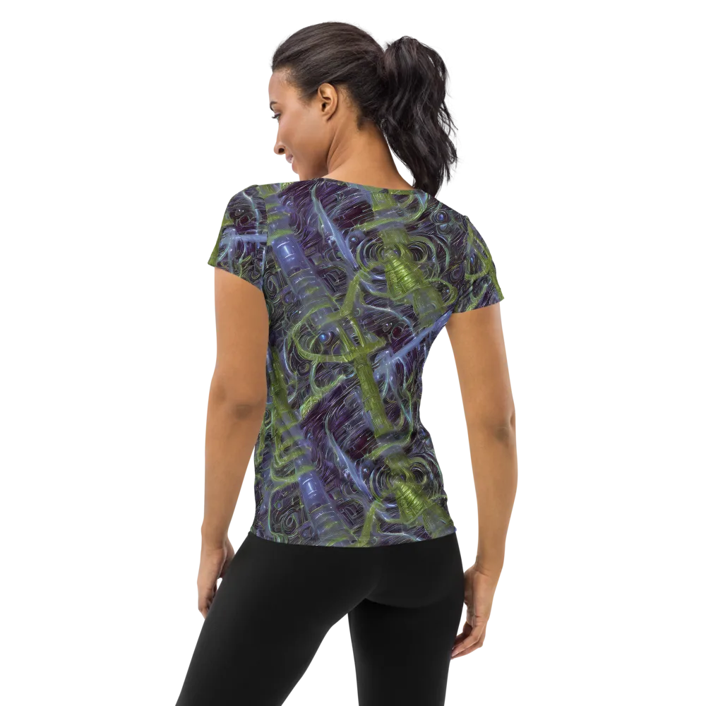 Neon Verdigris on Women's Athletic T-Shirt — Back
