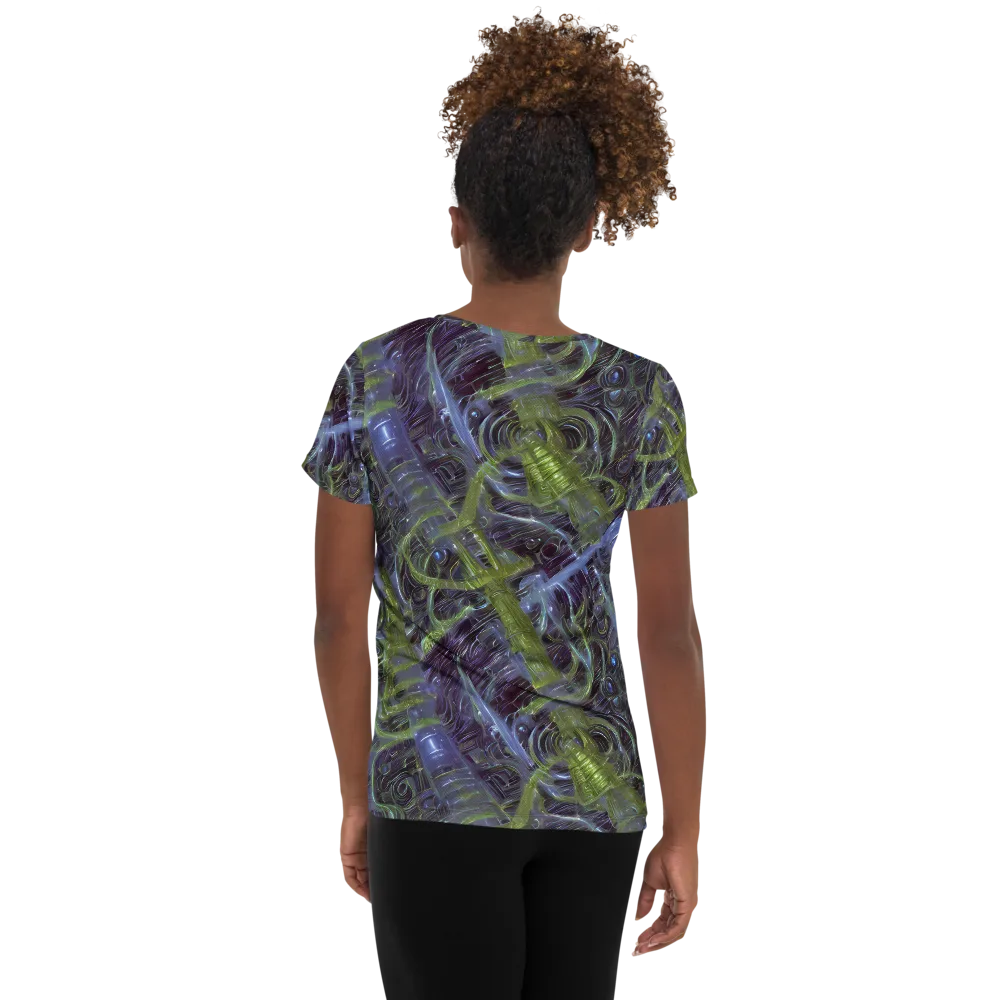 Neon Verdigris on Women's Athletic T-Shirt — Back