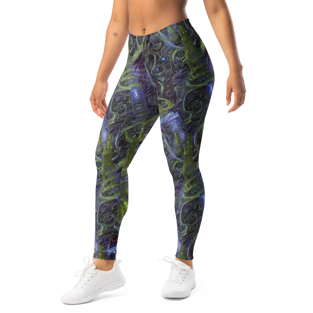 Neon Verdigris on Leggings — Left Front