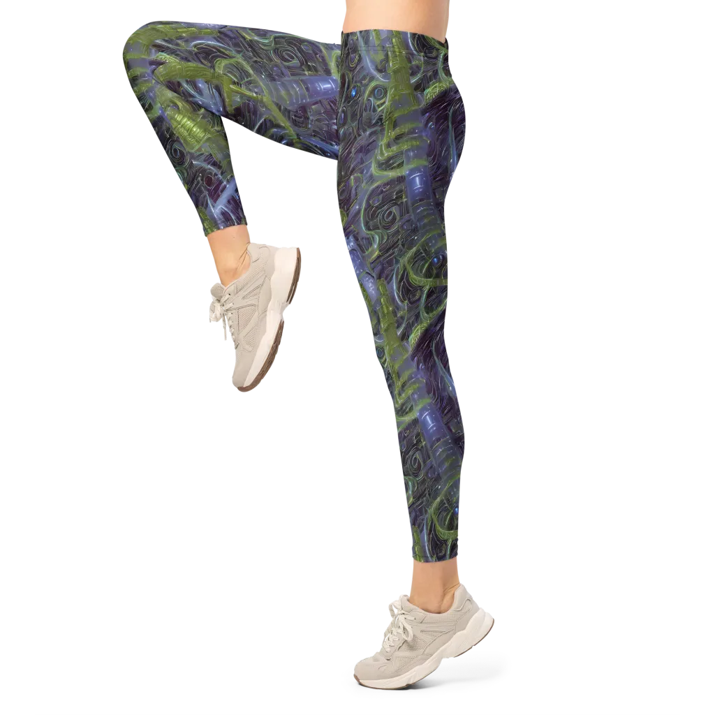 Neon Verdigris on Leggings — Left