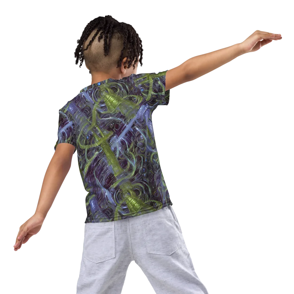 Neon Verdigris on Kids Crew Neck T-Shirt — Back