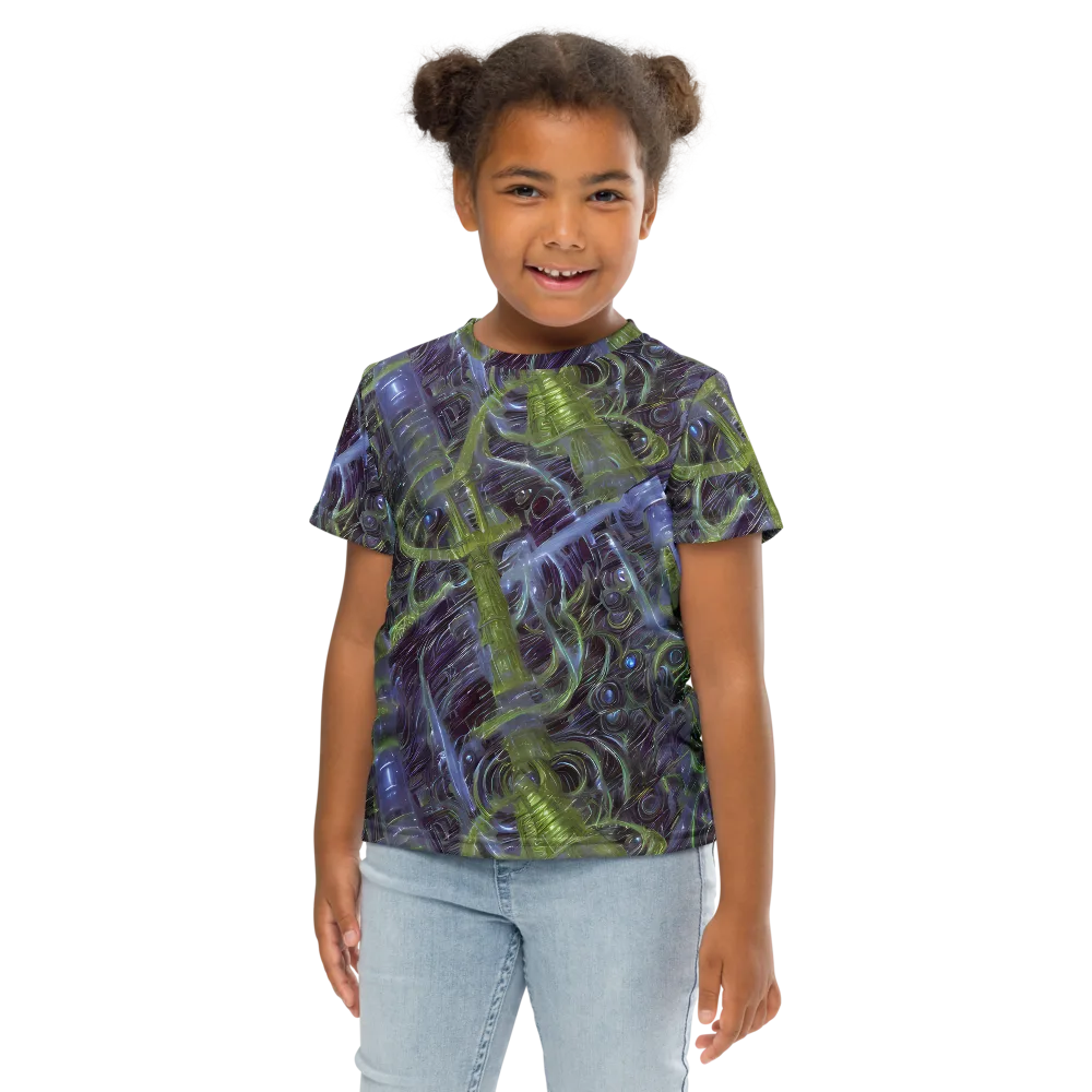 Neon Verdigris on Kids Crew Neck T-Shirt — Front