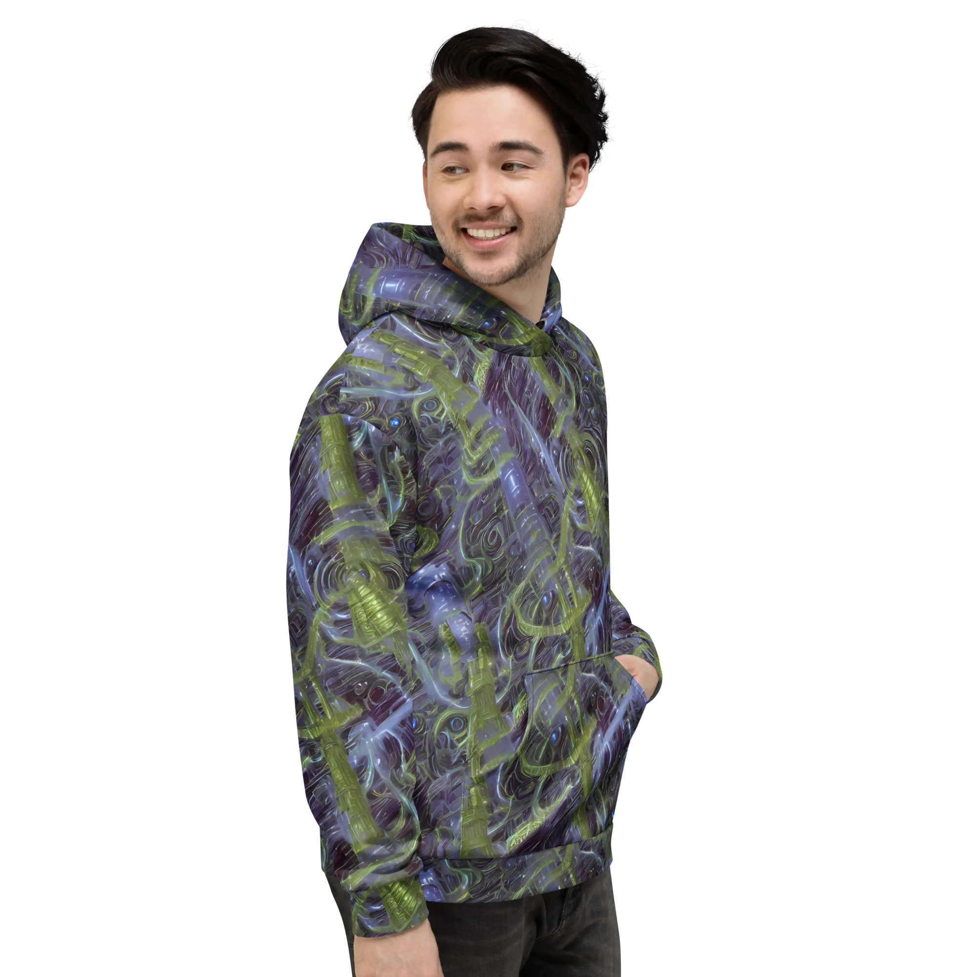 Neon Verdigris on Hoodie — Right