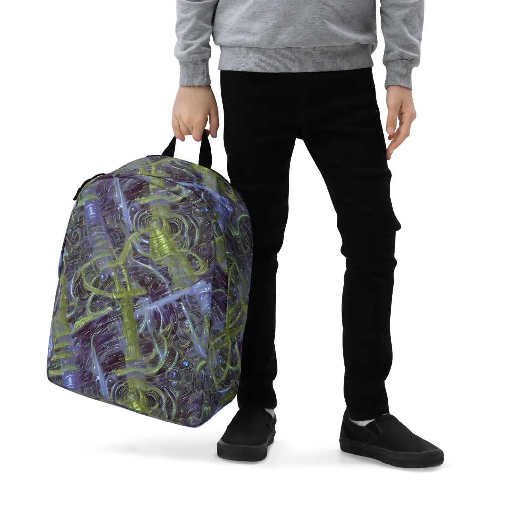 Neon Verdigris on Minimalist Backpack — Zoomed-in