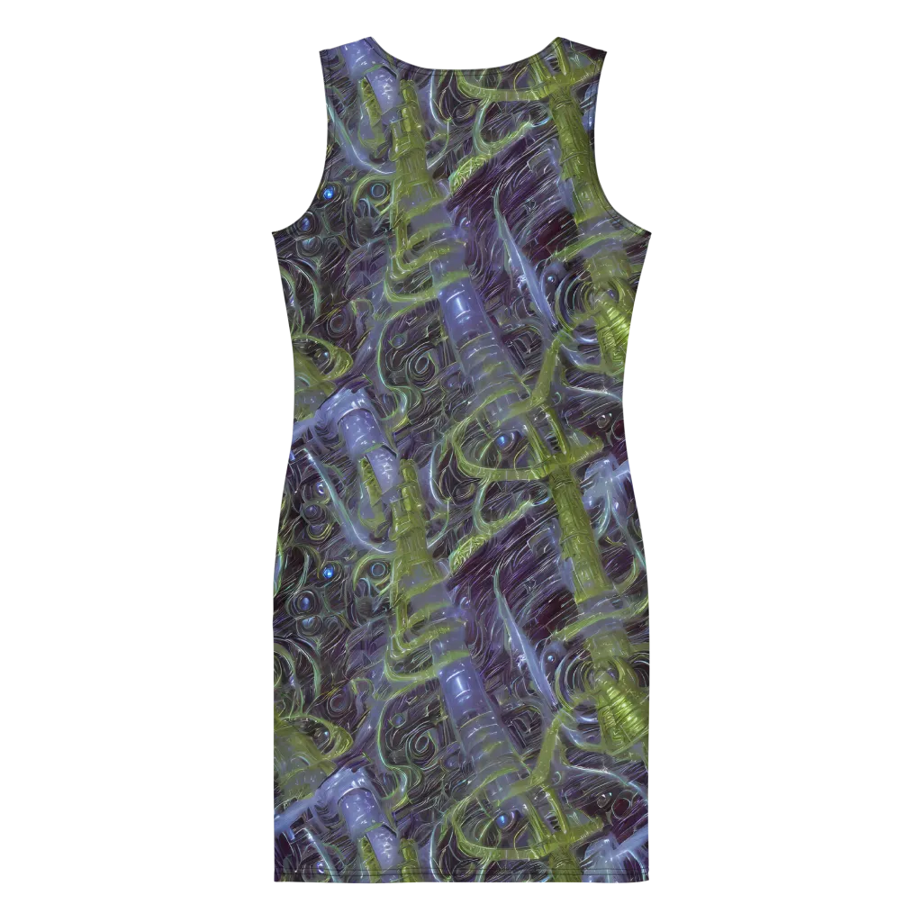 Neon Verdigris on Bodycon Dress — Back