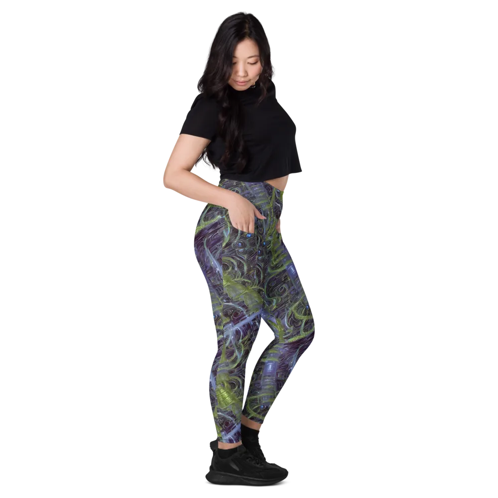 Neon Verdigris on Leggings with Pockets — Right