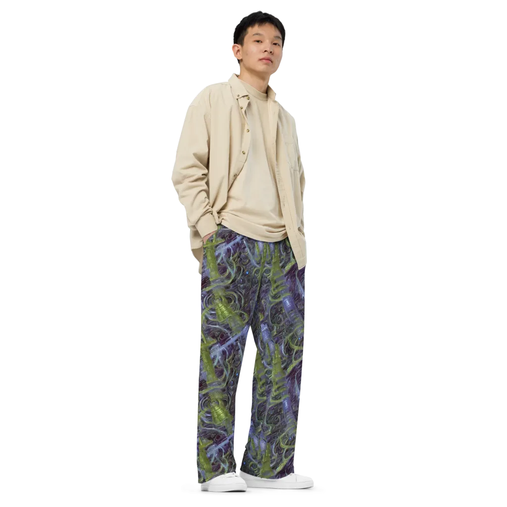 Neon Verdigris on Wide-Leg Pants — Right Front
