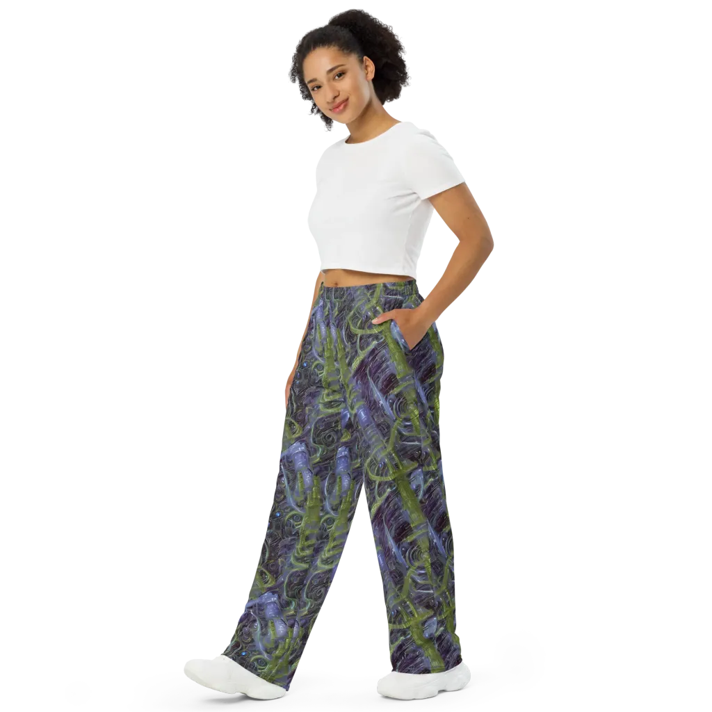 Neon Verdigris on Wide-Leg Pants — Left Front