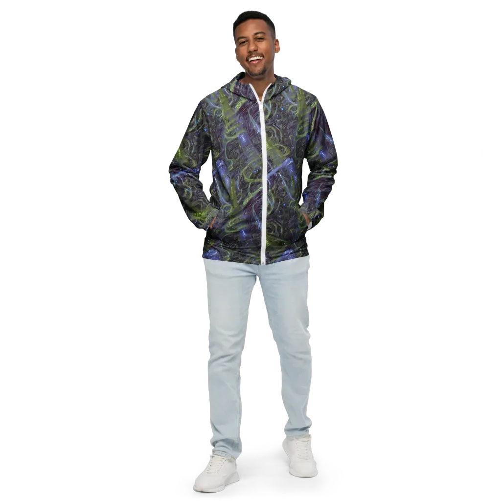 Neon Verdigris on Men's Windbreaker — Front