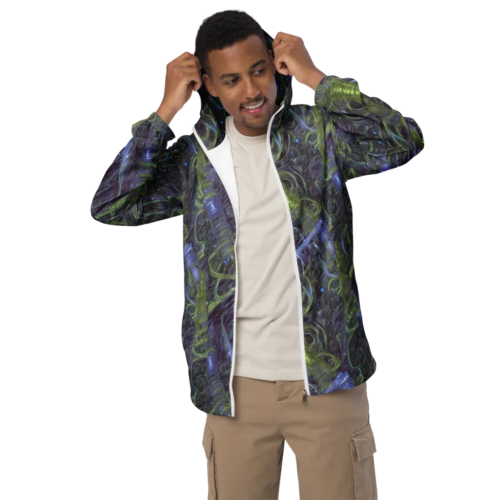 Neon Verdigris on Men's Windbreaker — Front