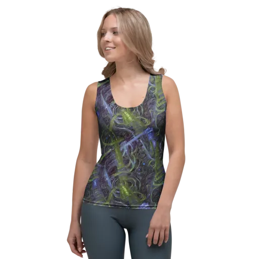Neon Verdigris on a Women's Tank Top