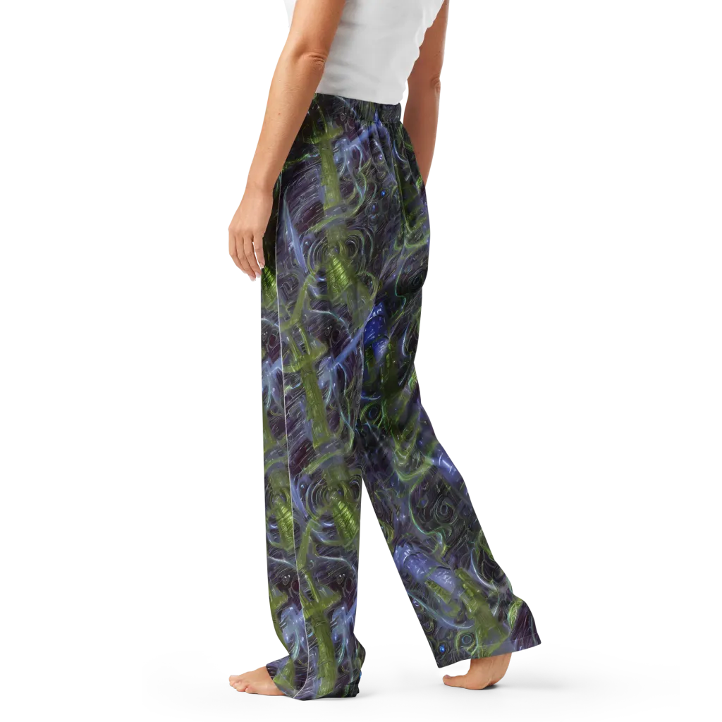 Neon Verdigris on Women's Pajama Pants — Left