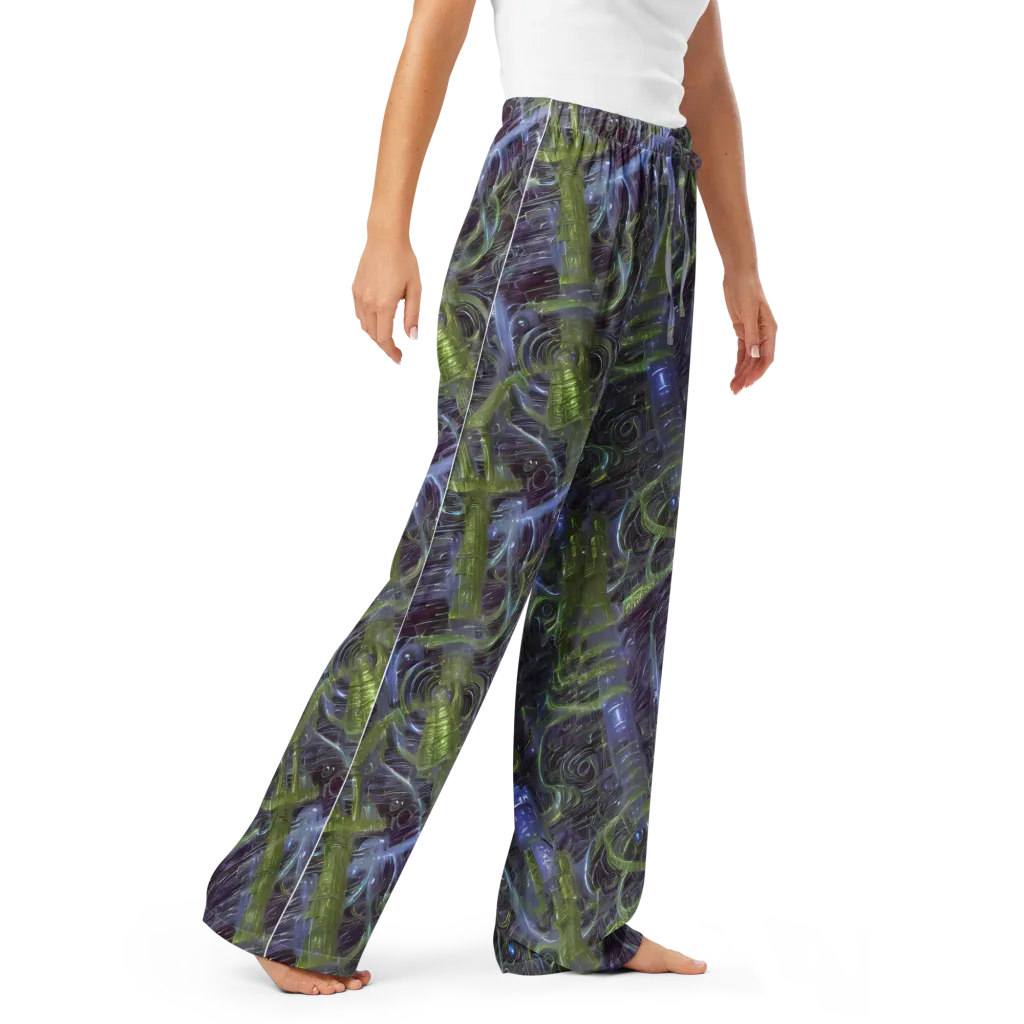 Neon Verdigris on Women's Pajama Pants — Right Front