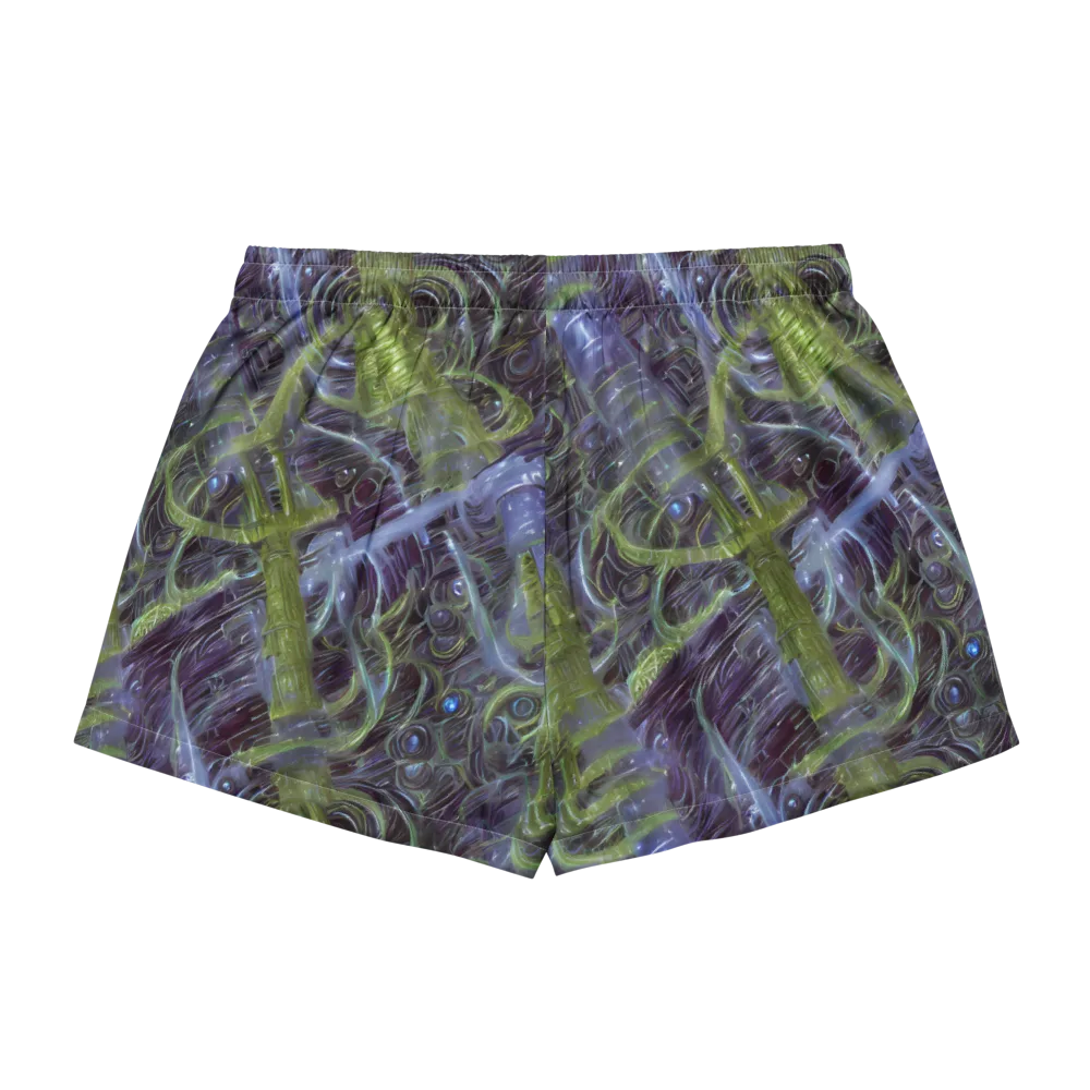 Neon Verdigris on Women's Pajama Shorts — Back
