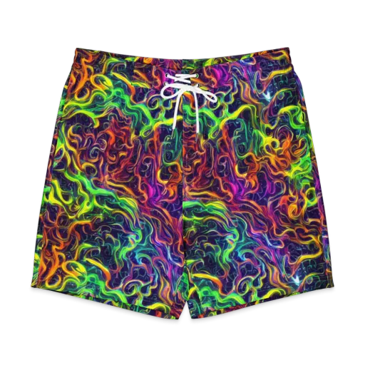 Liquid Fireworks on a Men's Board Shorts