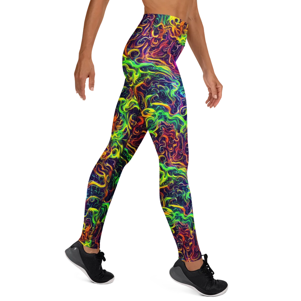 Liquid Fireworks on Yoga Leggings — Right