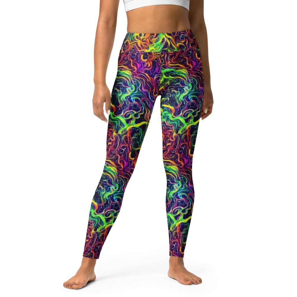 Liquid Fireworks on Yoga Leggings — Front