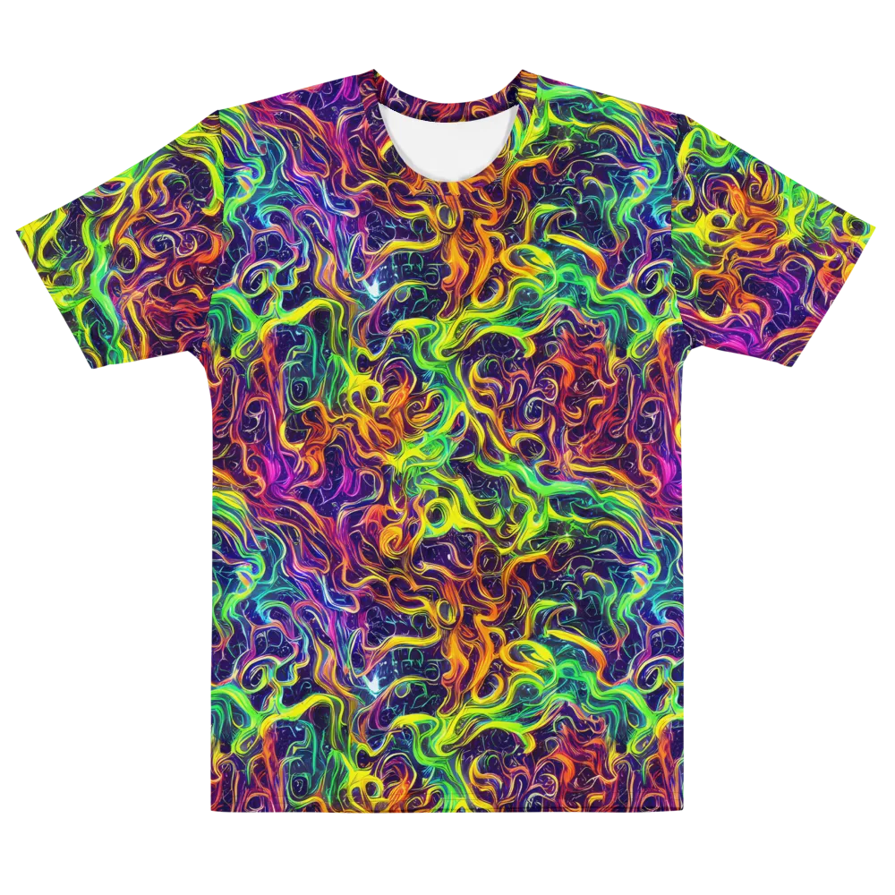 Liquid Fireworks on Men's Cotton Crew Neck T-Shirt — Front
