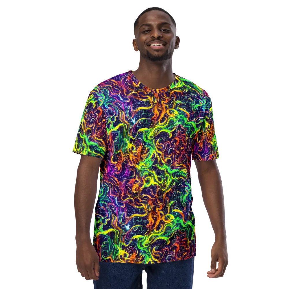 Liquid Fireworks on Men's Crew Neck T-Shirt — Front