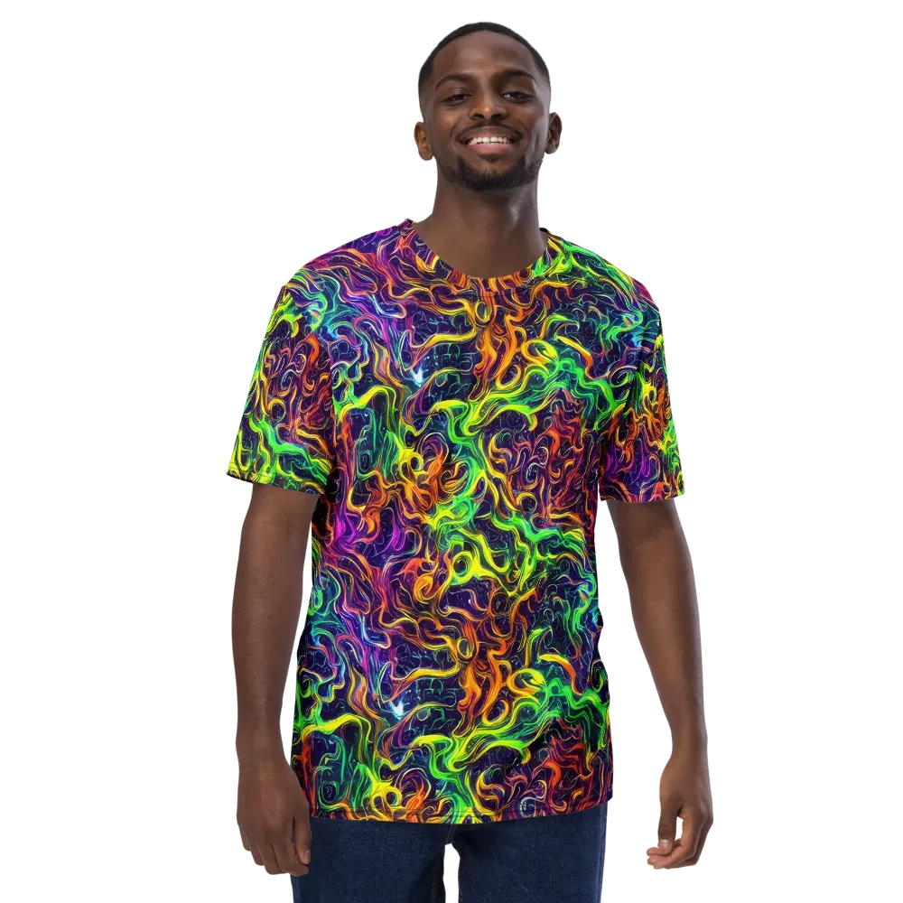 Liquid Fireworks on Men's Crew Neck T-Shirt — Front
