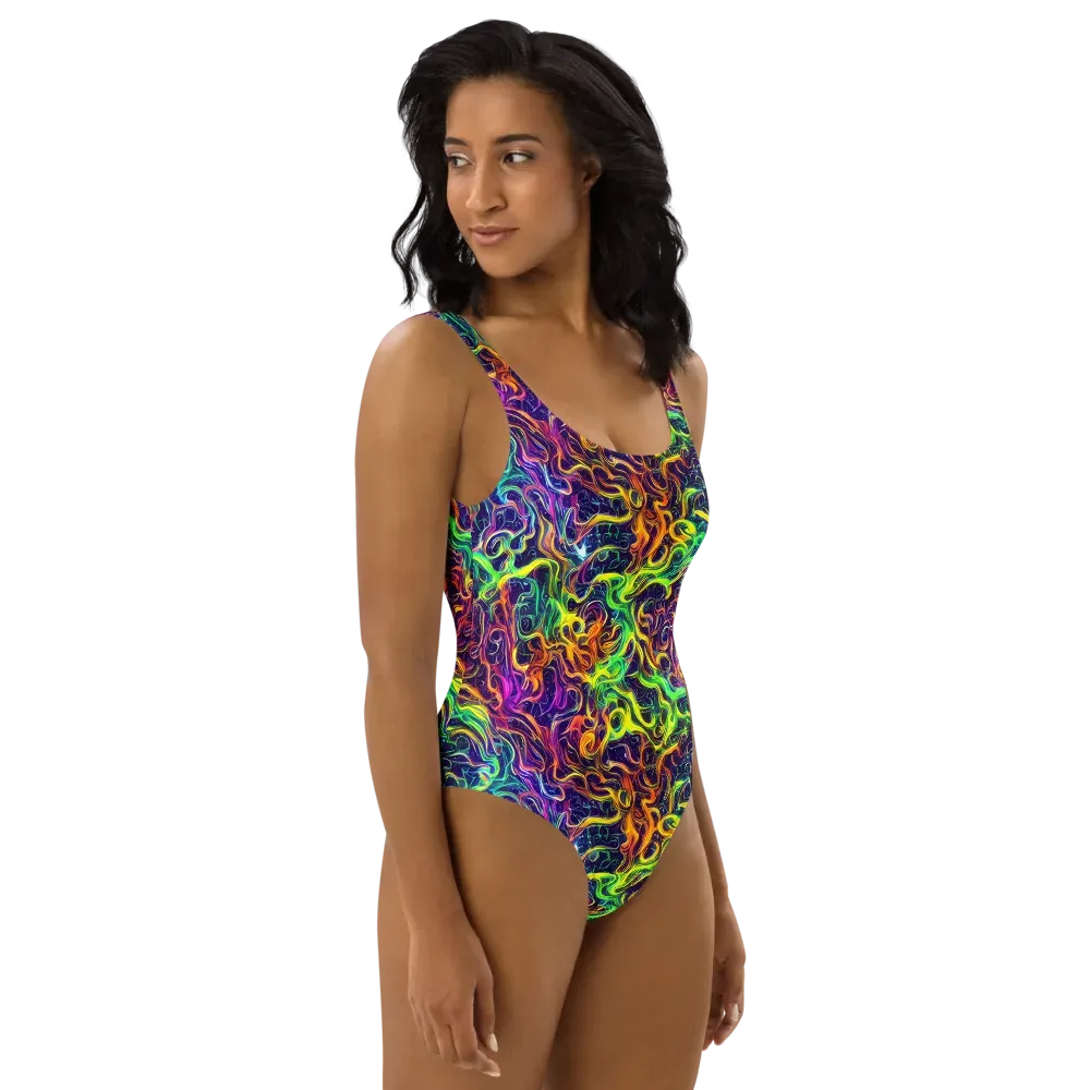 Liquid Fireworks on One-Piece Swimsuit — Right