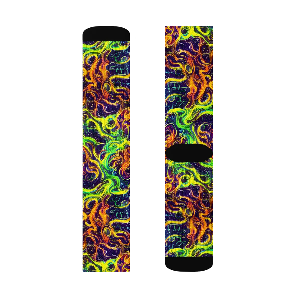 Liquid Fireworks on Socks — Left Sock