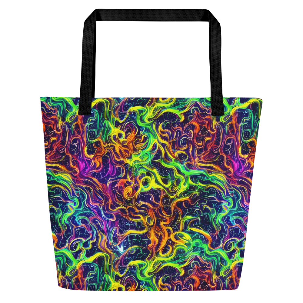 Liquid Fireworks on Large Tote Bag W/ Pocket — Front