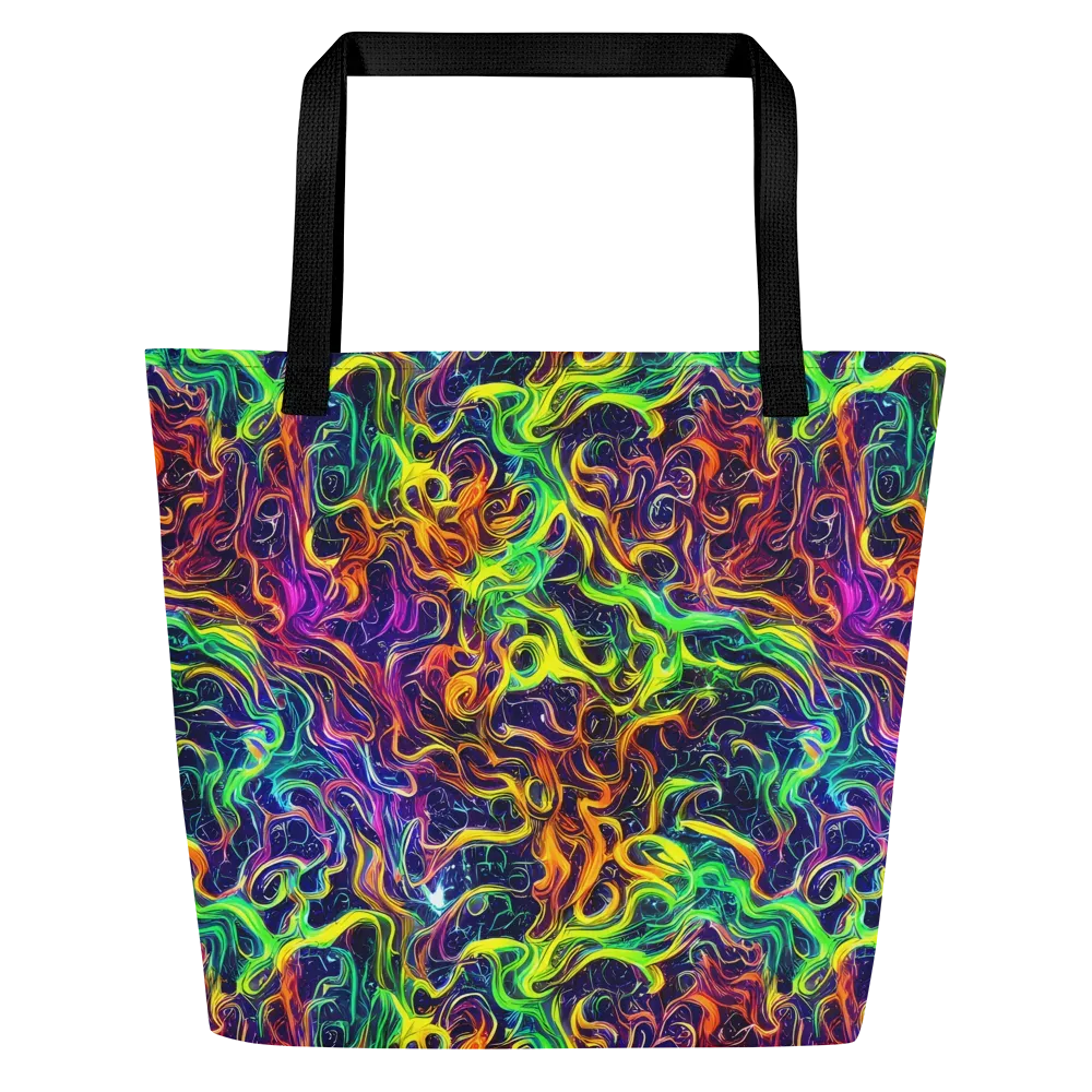 Liquid Fireworks on Large Tote Bag W/ Pocket — Front