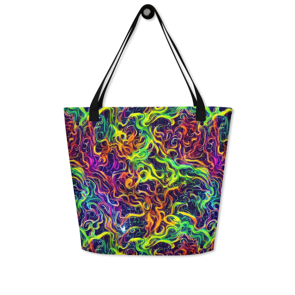 Liquid Fireworks on Large Tote Bag W/ Pocket — Front