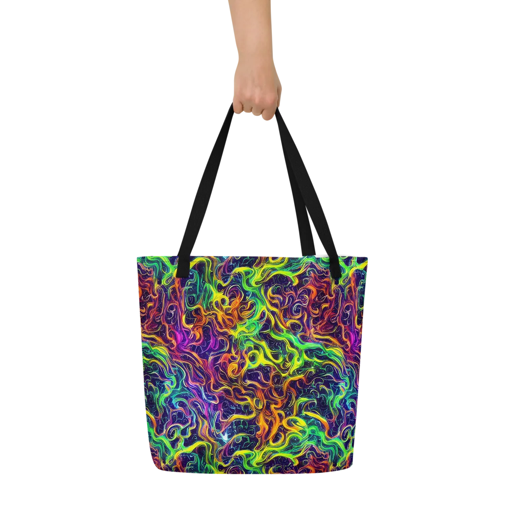 Liquid Fireworks on Large Tote Bag W/ Pocket — Front